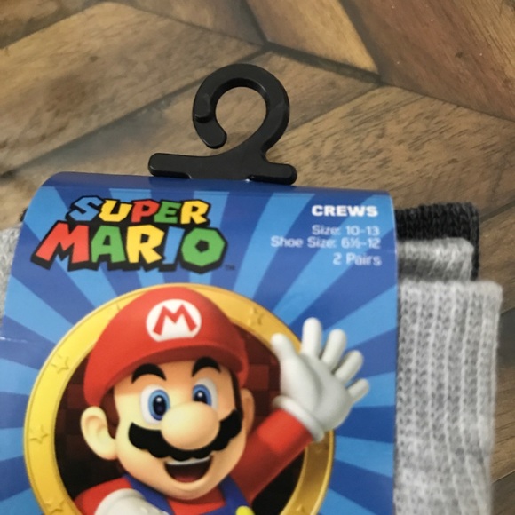 Super Mario 8-bit crew socks 2 pairs unisex - Picture 2 of 4